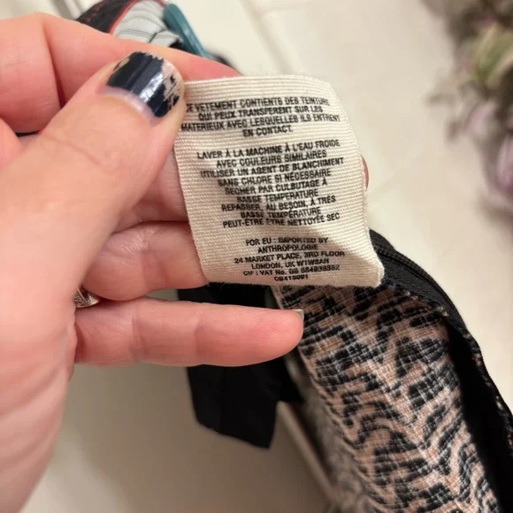 Anthropologie Cartonnier Black Brown Pants Size 8 Motif Ankle Spring Preppy - Picture 11 of 14